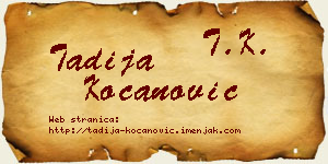 Tadija Kocanović vizit kartica